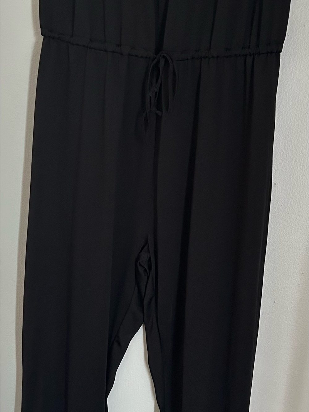 Kardashian Kollection Black Drawstring Waist Jumpsuit